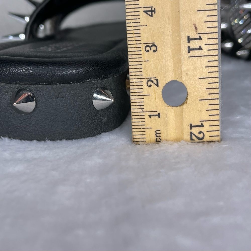 CAPE ROBBIN XTREME SLIDES Shoes Silver Metal with spikes and rhinestones BLACK 6 - Picture 7 of 10
